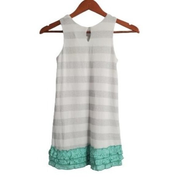 Ella & Lulu Kids Girls Glitter Stripes Horse Layered Lace Hem Tank Dress Size 10 - Picture 3 of 11